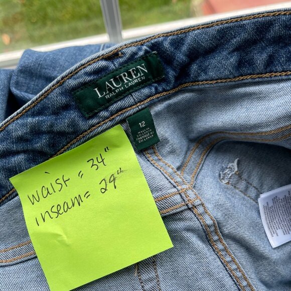 Polo Ralph Lauren Womens Jeans Blue 12 Mid Rise Straight Stretch - Picture 5 of 5